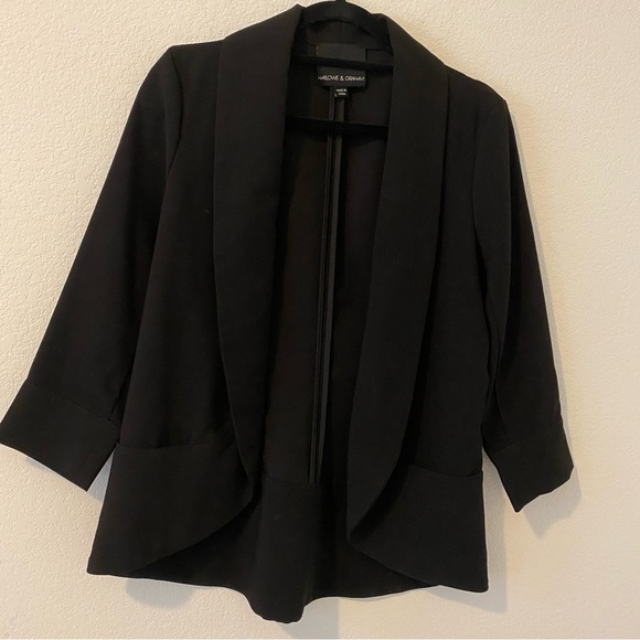HARLOWE & GRAHAM open black blazer - Picture 1 of 8